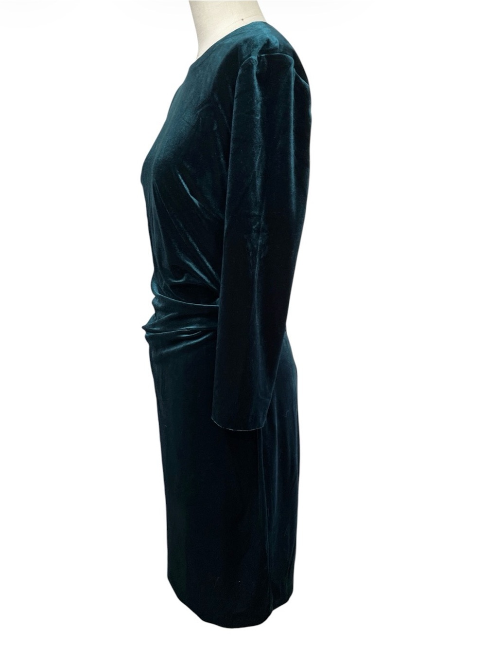 Vince Camuto Teal Velvet Long Sleeve Sheath Dress Size 10 Elegant Party Holiday - Picture 5 of 12